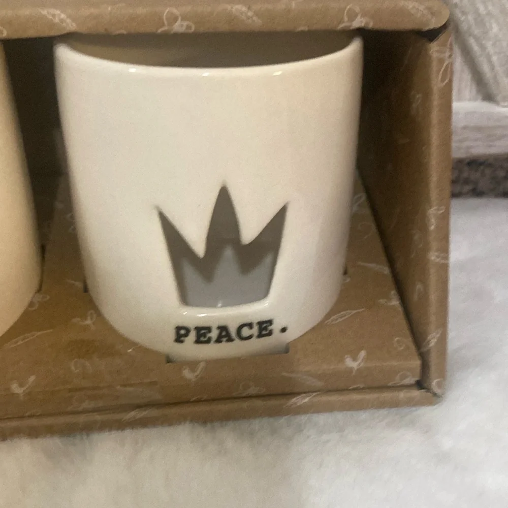 Rae Dunn Believe, Light & Peace Candle Holders